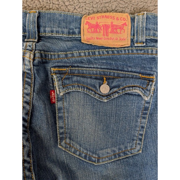 LEVI'S 504 Slouch Flared Low Rise Stretch Blue Denim Jeans Women's 11 M 32x31 - Picture 9 of 14